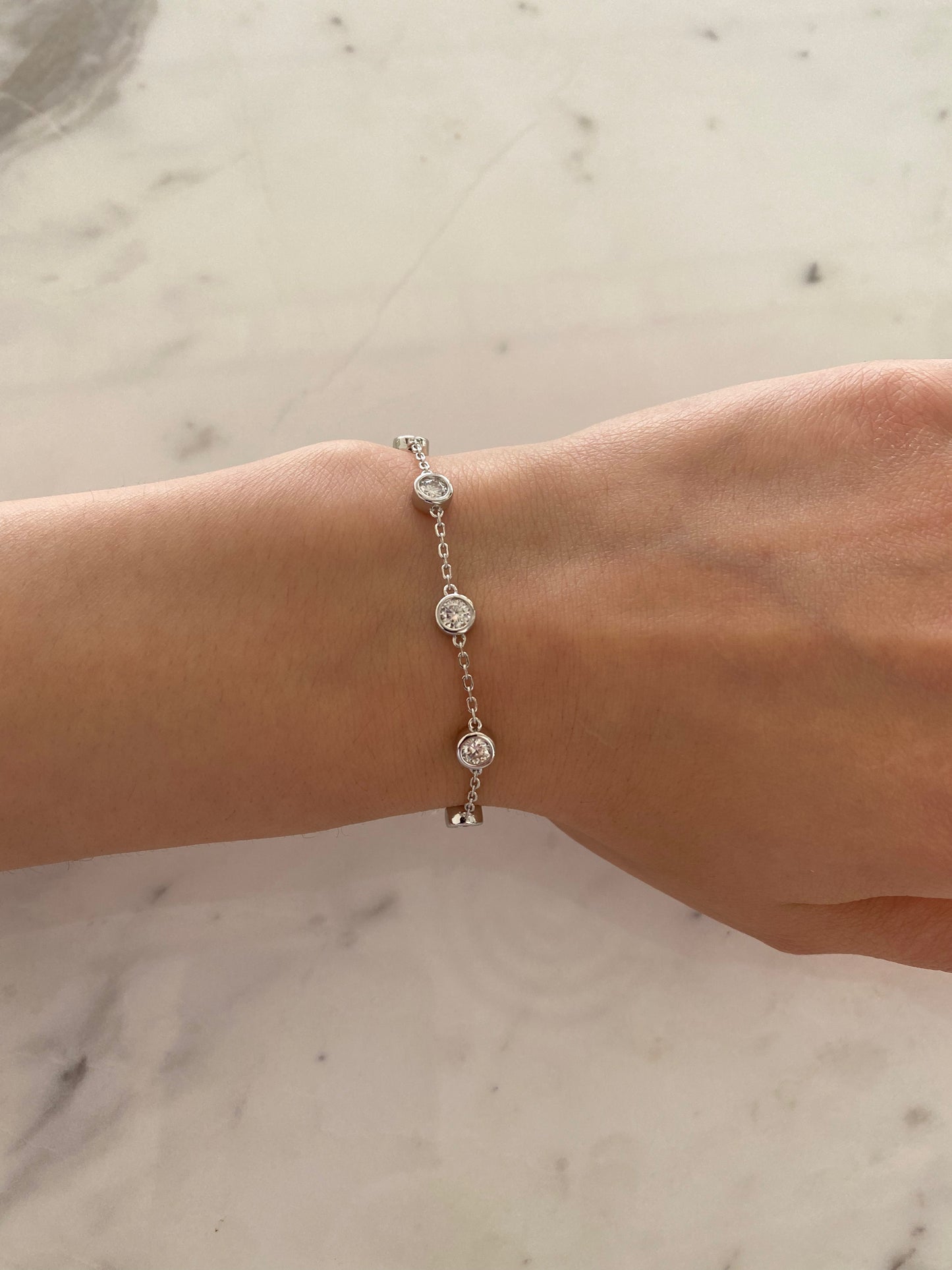 2.5cttw Bezel set Moissanite bracelet