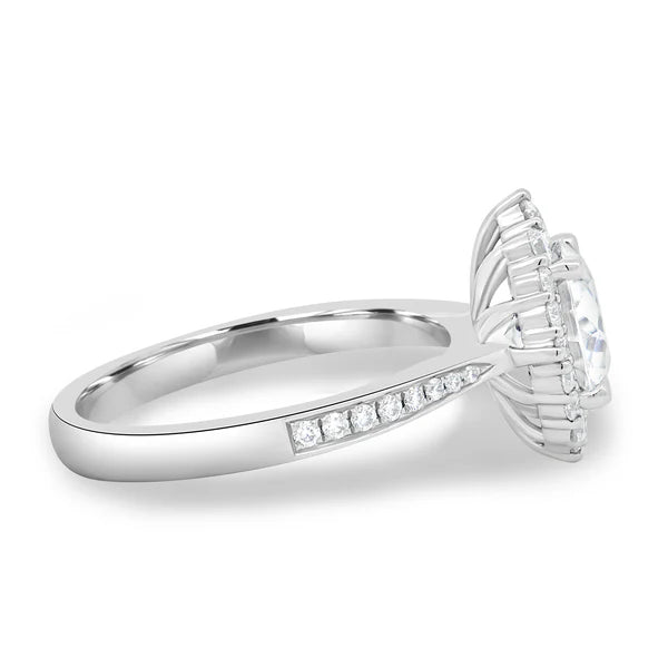 Vintage-Style Round Halo with Pavé