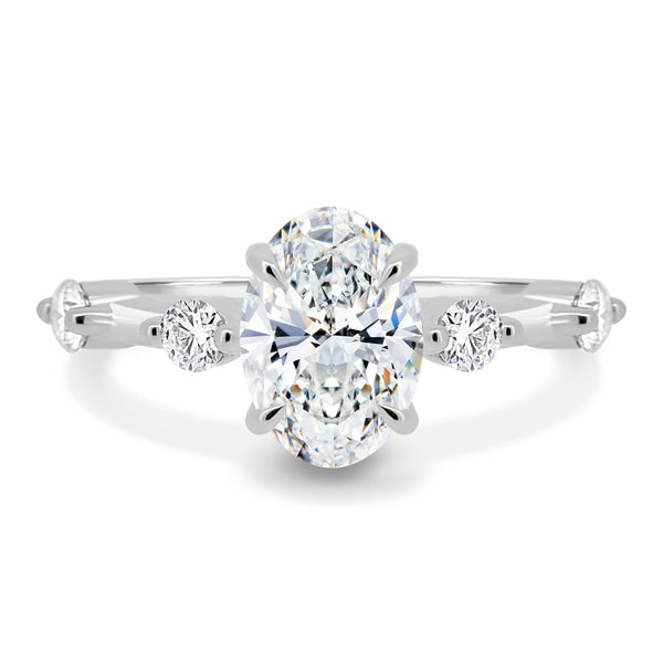 Solitaire with Hidden Halo and Accent Stones