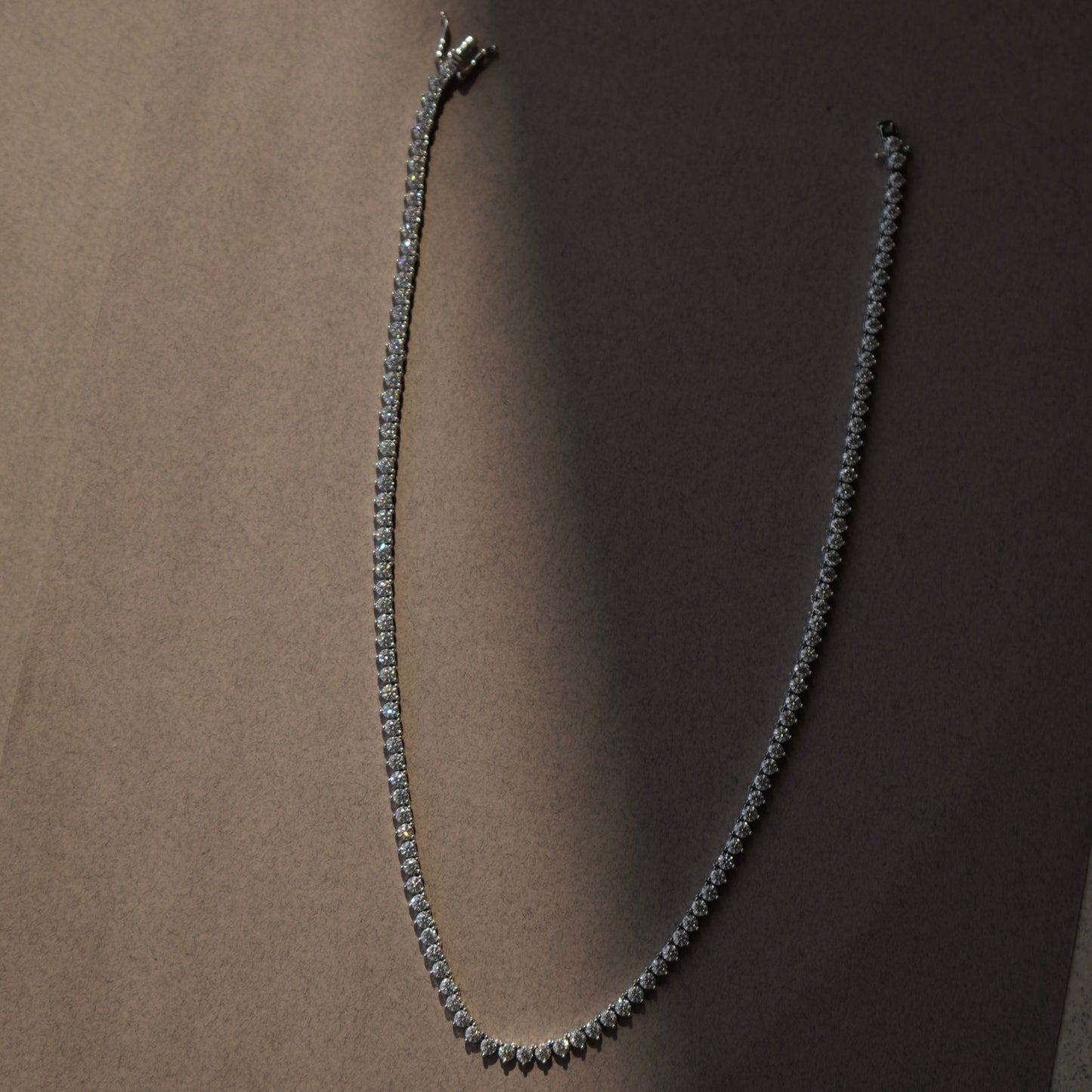 3 Prongs Tennis Necklace