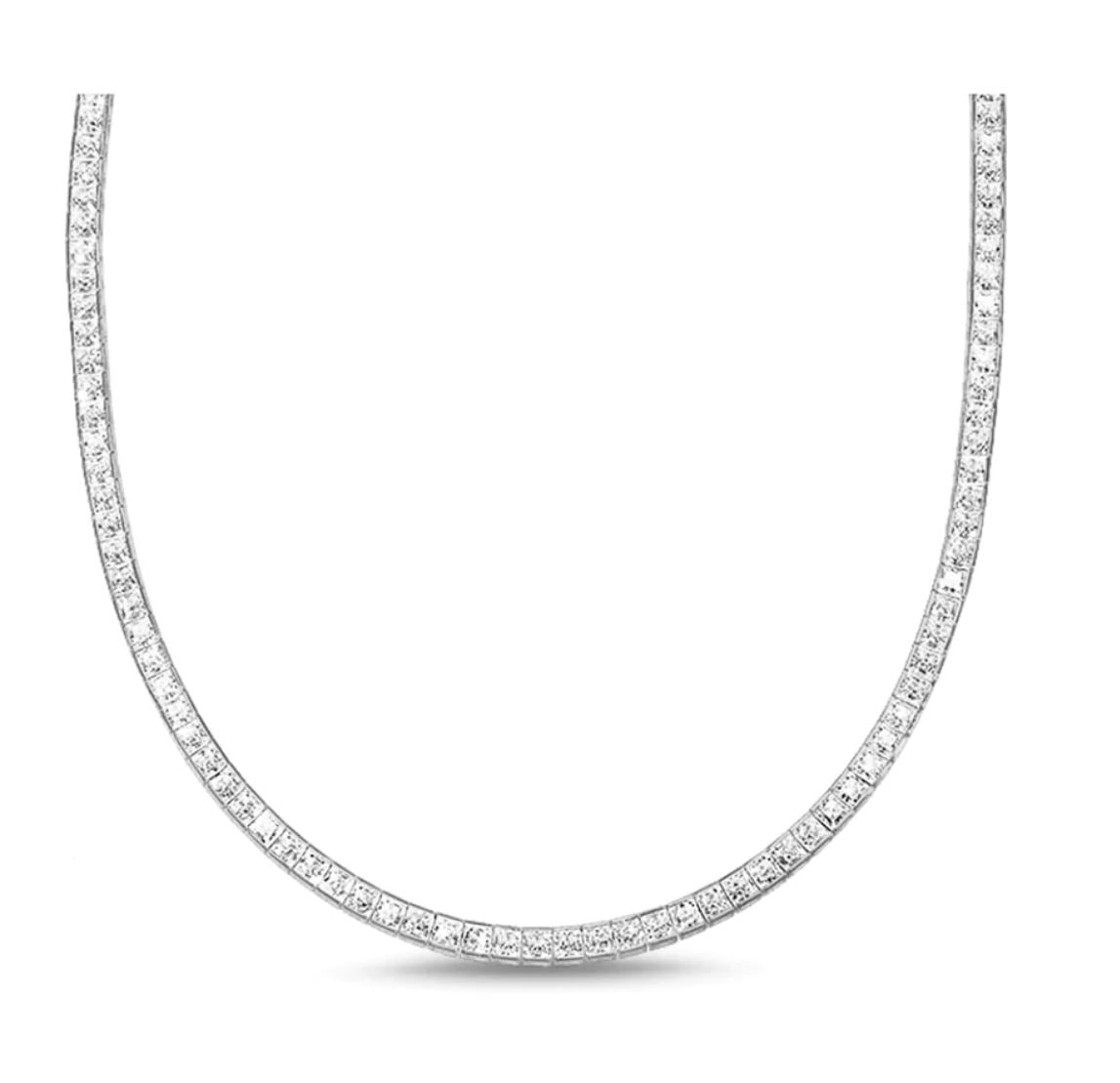 Princess Cut Tennis Necklace