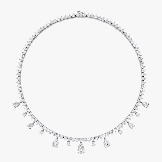 Drop tennis 16ct Moissanite tennis necklace