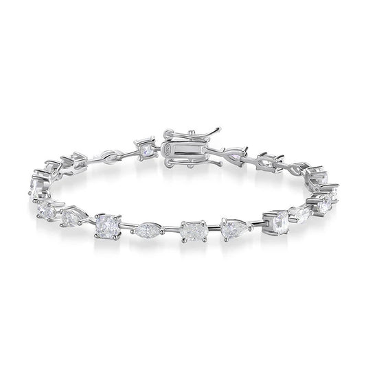 Spaced out multi shape tennis bracelet