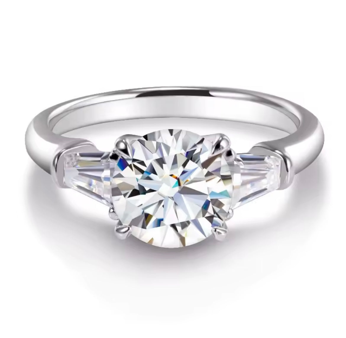 2ct round Moissanite solitaire ring