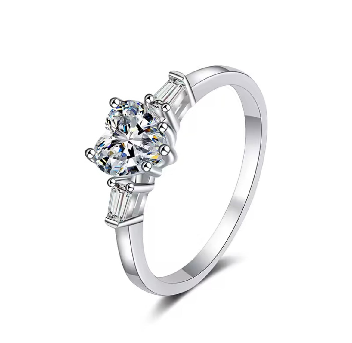 1.2ct Heart cut Moissanite Solitaire ring