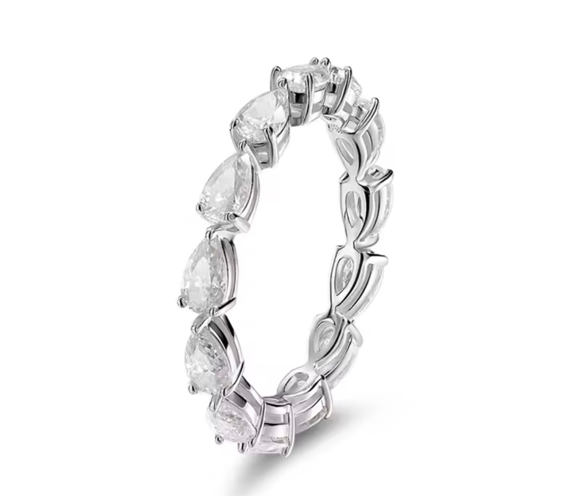 Moissanite Pear cut Eternity band