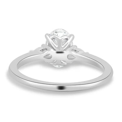 High Setting Solitaire Pear Side Stones