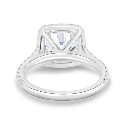 4 prongs Cushion Cut Halo with Pavé