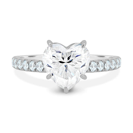 Heart Solitaire with Pavé