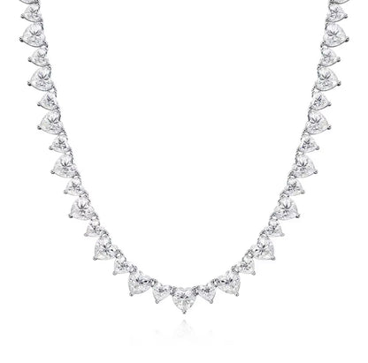 Heart cut 50ct Moissanite tennis necklace