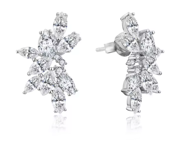 floral moissanite earrings