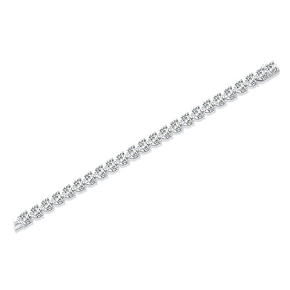 24ct Heart Moissanite Tennis Bracelet