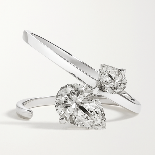 Dual pear diamond ring