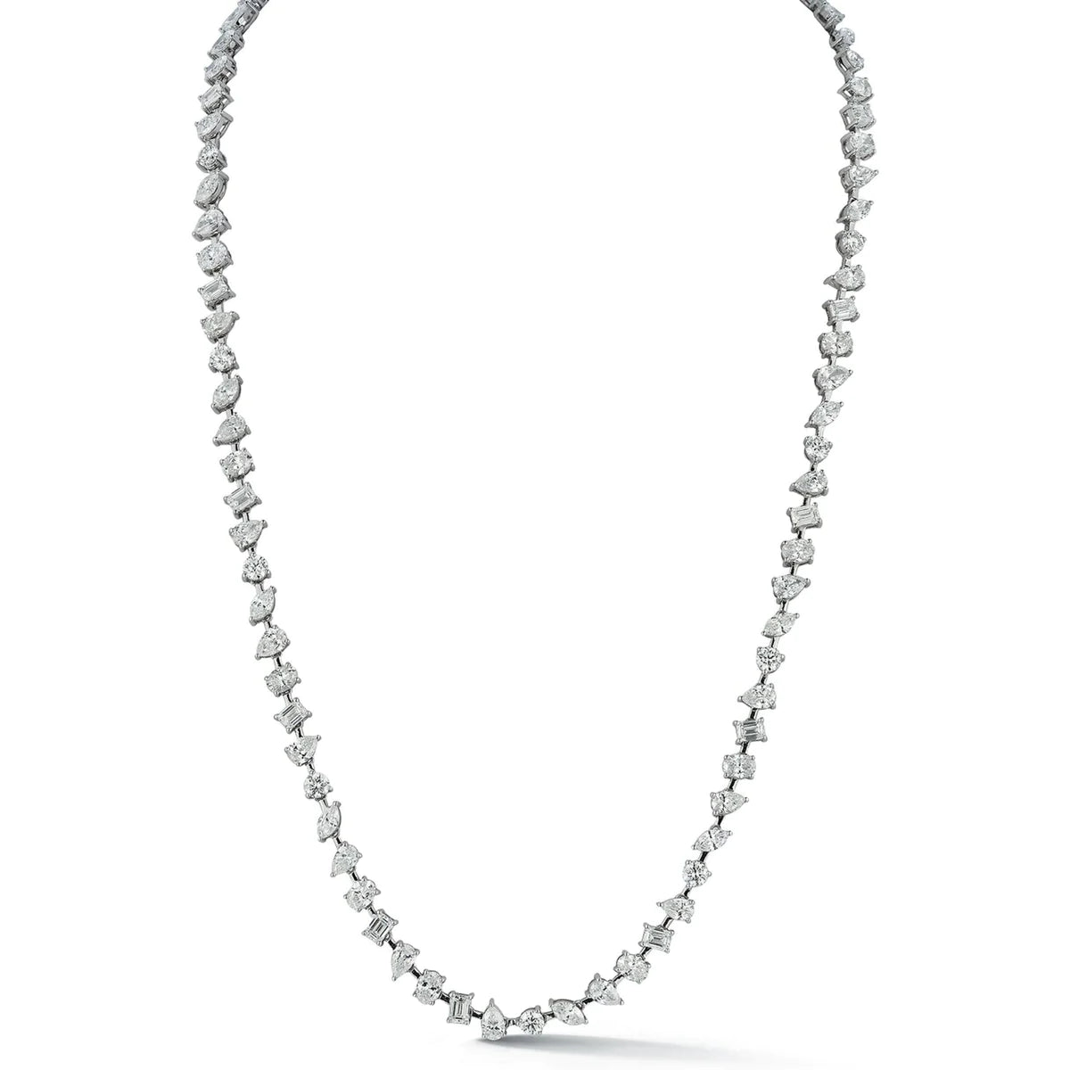 Multi-shape tennis necklace