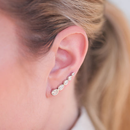 Bezel Pear Earring