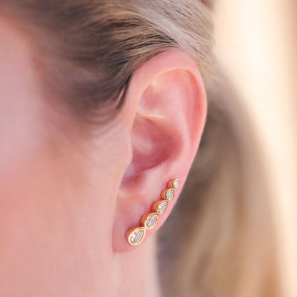 Bezel Pear Earring
